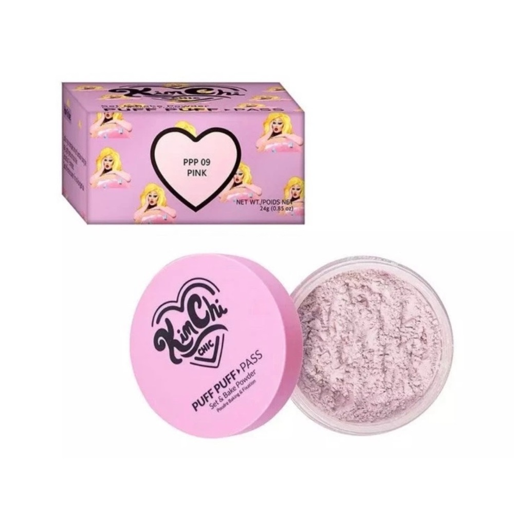 KimChi Chic Puff Puff Pass Set & Cosmetic Setting Powder - Pink